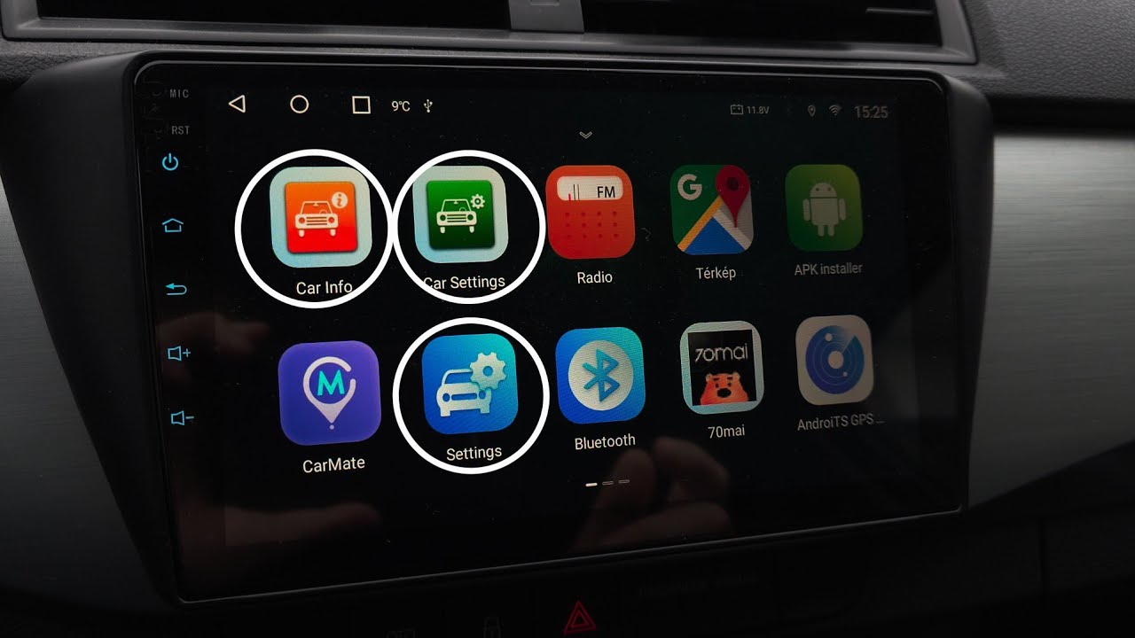 Skoda Fabia III (NJ3) - Android head unit car setting menus - YouTube