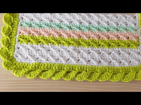 Çapraz Trabzanlı bebek battaniyesi yapımı / Rengarenk bebek battaniyesi / MANTA PARA BEBÉ A CROCHET