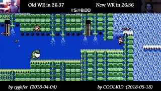 Mega Man 2 Top 2 Speedruns Comparison (COOLKID 26:36 WR vs. cyghfer 26:37)