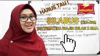 Silabus Kisi-kisi Materi Matematika Wajib Kelas X SMA