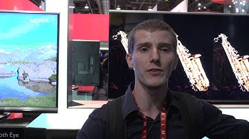 Sharp Moth Eye TV Demo Using iPhone Flash - Linus Tech Tips CES 2013