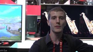 Sharp Moth Eye TV Demo Using iPhone Flash - Linus Tech Tips CES 2013
