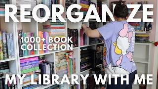 organize my bookshelves and library with me 📚📖 1000+ book collection reorganization