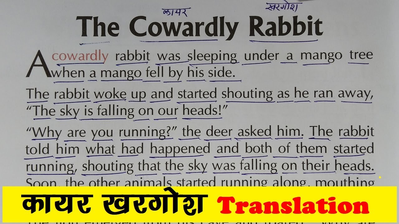 The Cowardly Rabbit ENGLISH WALA English To Hindi Translation Kayar the-cowardly-rabbit-english-wala-english-to-hindi-translation-kayar