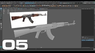 Modeling AK47 in Maya and ZBrush Part 05 (Chapter 1 - Low Poly)