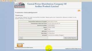 Pay your current bills online. this is a simple demonstration of
paying video shows demo andhra pradesh state. please use ...