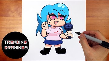 How To Draw FNF MOD Character - Sky Easy Step by Step