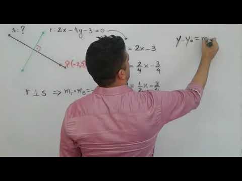 Vídeo: Como você encontra a equação de uma linha perpendicular a um ponto?