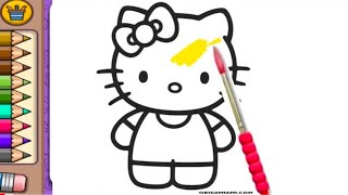 Easy Step by Step Drawing Tutorial for Beginners / Hello kitty Drawing Painting Coloring.