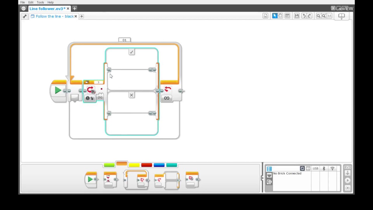 Following a line in lego mindstorms - YouTube