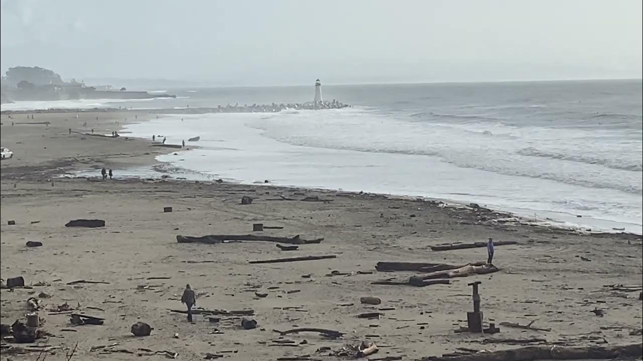Storm damage Santa Cruz beach south of Boardwalk Jan 2023 YouTube