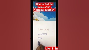 How to find X| Find the value of X #Radical #equation #exponential