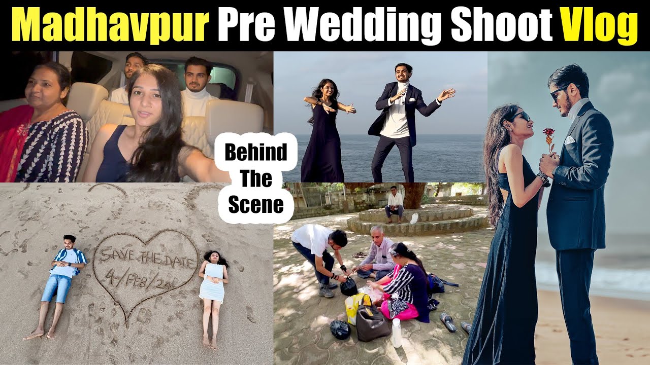 MADHAVPUR Beach Pre Wedding Shoot VLOG😍 BTS  | અમારા PRE WEDDING નો BEHIND THE SCENE VIDEO | Chorwad