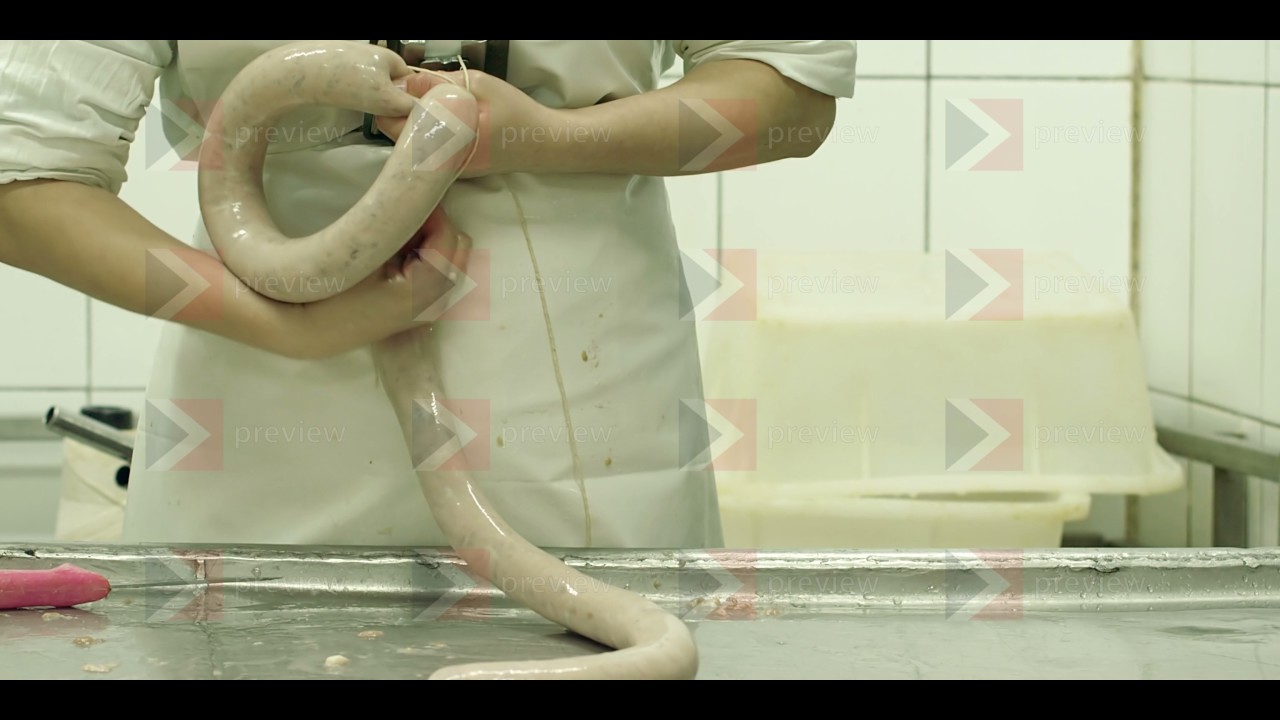Making of natural sausages at a meat factory YouTube