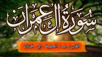 سورة آل عمران كاملة القارئ عبد الحفيظ ابن فرتات برواية قالون عن نافع