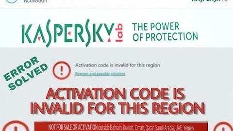 How to activate Kaspersky internet security "Activation Code Is invalid for this region" simple step