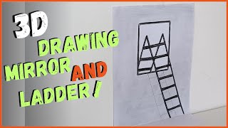 3D Mirror How To Draw 3D Mirror And Ladder On Paper
