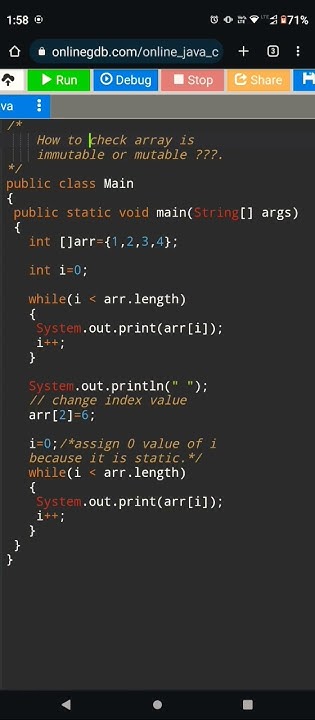 How to check array is immutable or mutable ??? #coding #java - YouTube