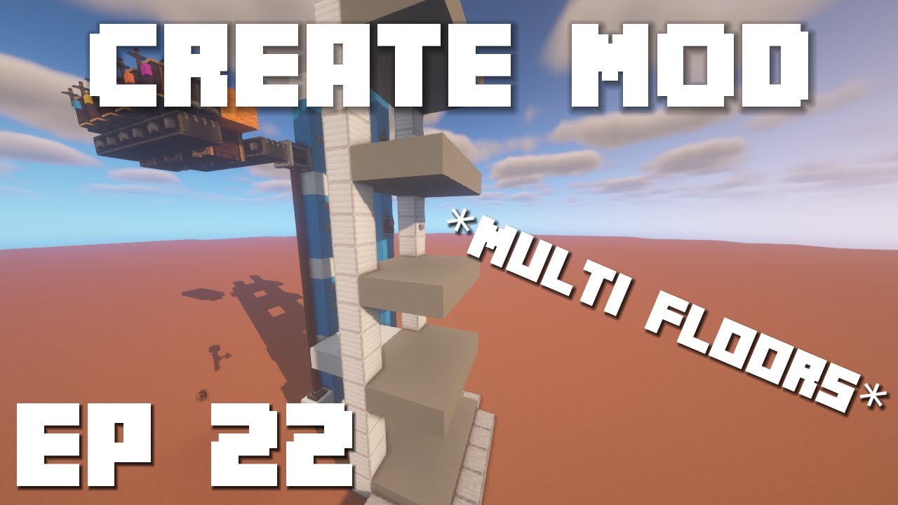 Minecraft Create Mod Tutorial How To Make A Multi Floor Elevator Ep 22 Youtube