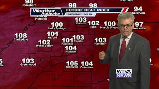 Some patchy rain and scattered thunderstorms move into our area on Saturday evening