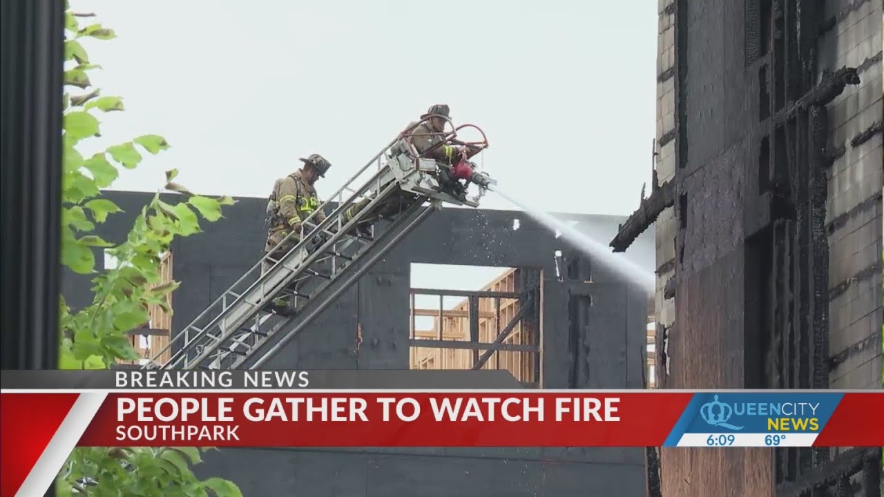 Charlotte neighbors navigate SouthPark area amid massive fire - YouTube