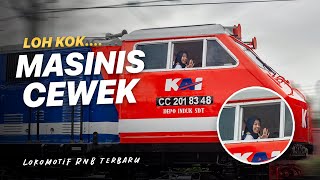 MASINISNYA CEWEK! Perdana Uji Coba Lokomotif CC 201 129R Livery Merah Biru RnB Terbaru