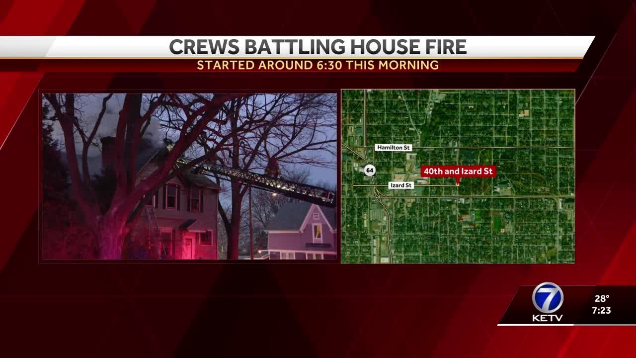 WATCH: Omaha fire crews battle flames at house - YouTube