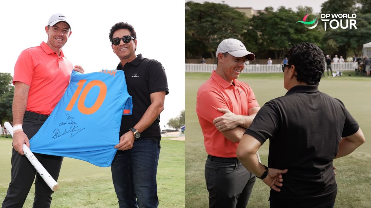 Cricket Legend Sachin Tendulkar Meets Rory McIlroy In Dubai at the DP World Tour Championship