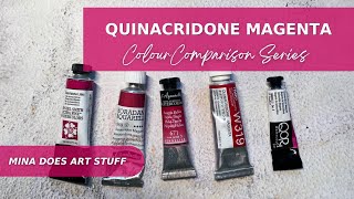 Quinacridone Magenta - Colour Comparison Series - Mina Does Art Stuff