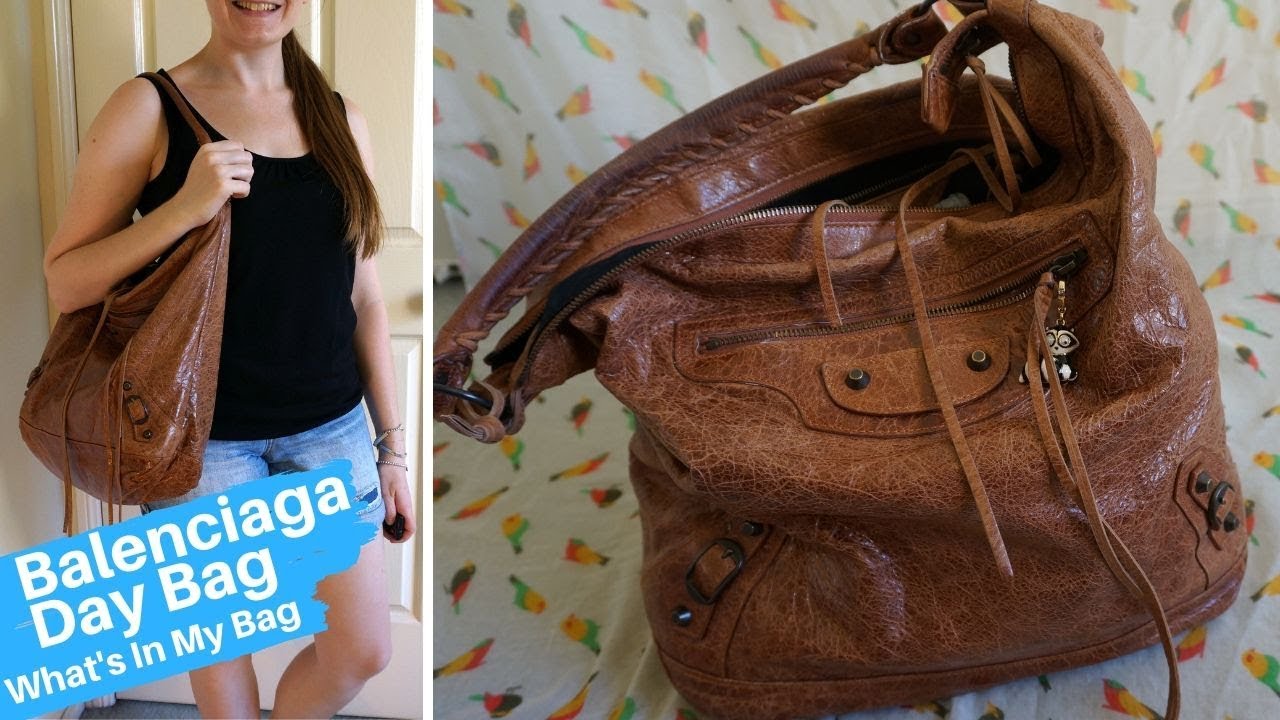 Bank kit Fremmedgørelse What's In My Bag: Balenciaga Day Bag In Autumne Brown - YouTube