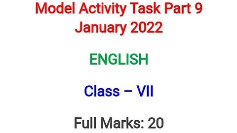Class 7  Model activity task English January Month 2022
