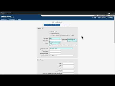 How to Add New Employee or Admin (eTimesheets.com)