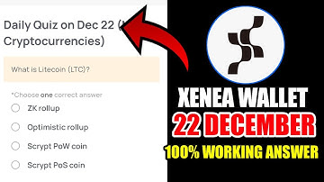 Xenea Wallet Quiz Answer 22 DECEMBER | Xenea Wallet Quiz 22 DEC | Xenea Wallet Voucher Code Today