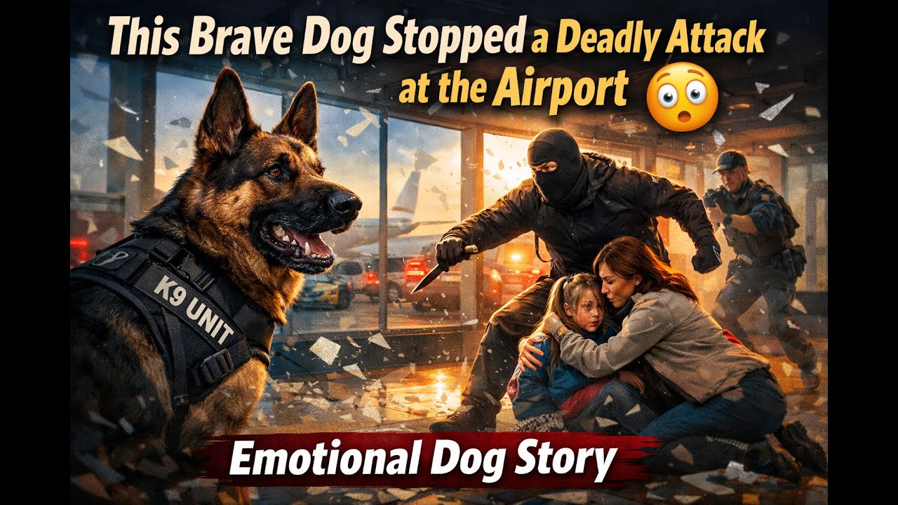 This Brave Dog Stopped a Deadly Attack at the Airport 😳| Emotional Dog Story 