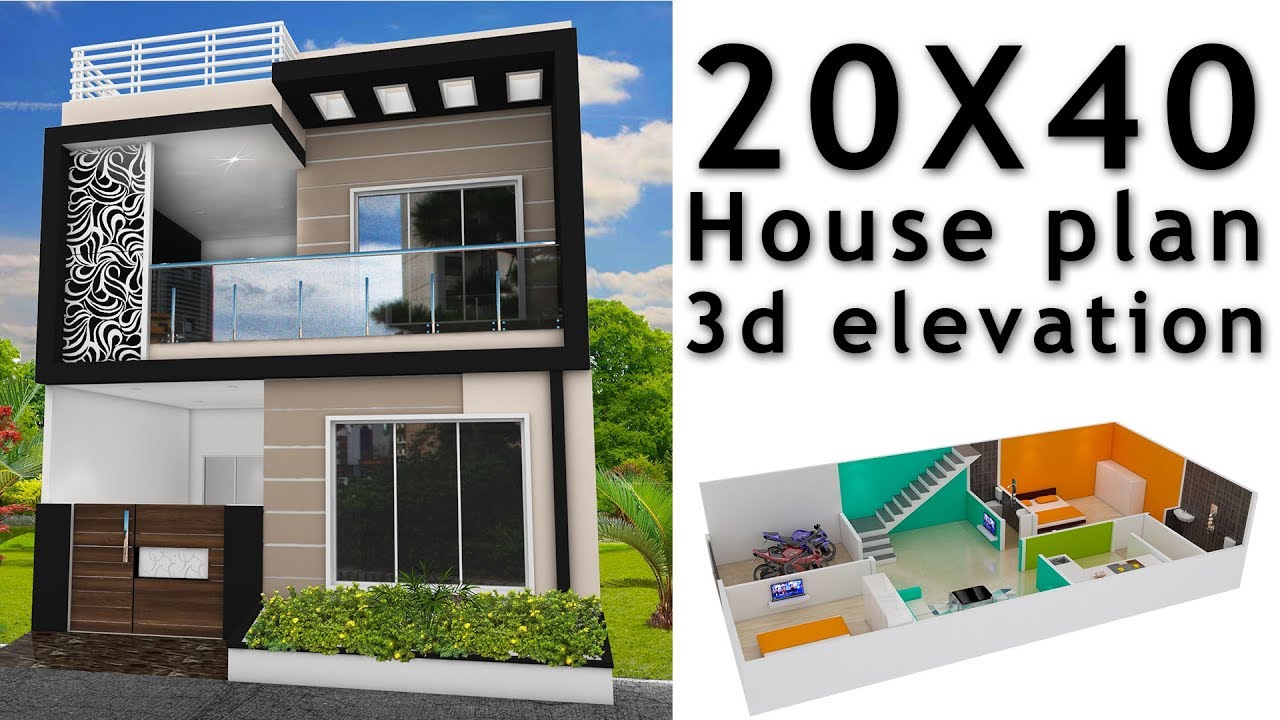 20X40 House  plan  with 3d  elevation  by nikshail YouTube