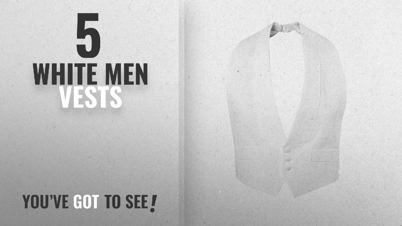 Top 10 White Men Vests [Winter 2018 ]: White Pique Vest & Bow Tie (FITALL, White)