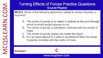 Turning Effects of Forces MCQ Question Answer | Forces Notes PDF | Class 10–9 Physics Ch 3 MCQ | App