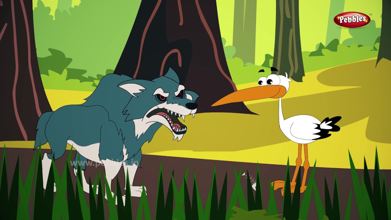 Wolf and Crane Story in Bengali Bangla Fairy Tales Moral Stories in Bengali Story Time