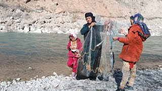 "From Mountain to River: Grandma's Fishing Day with Orphan Girls"