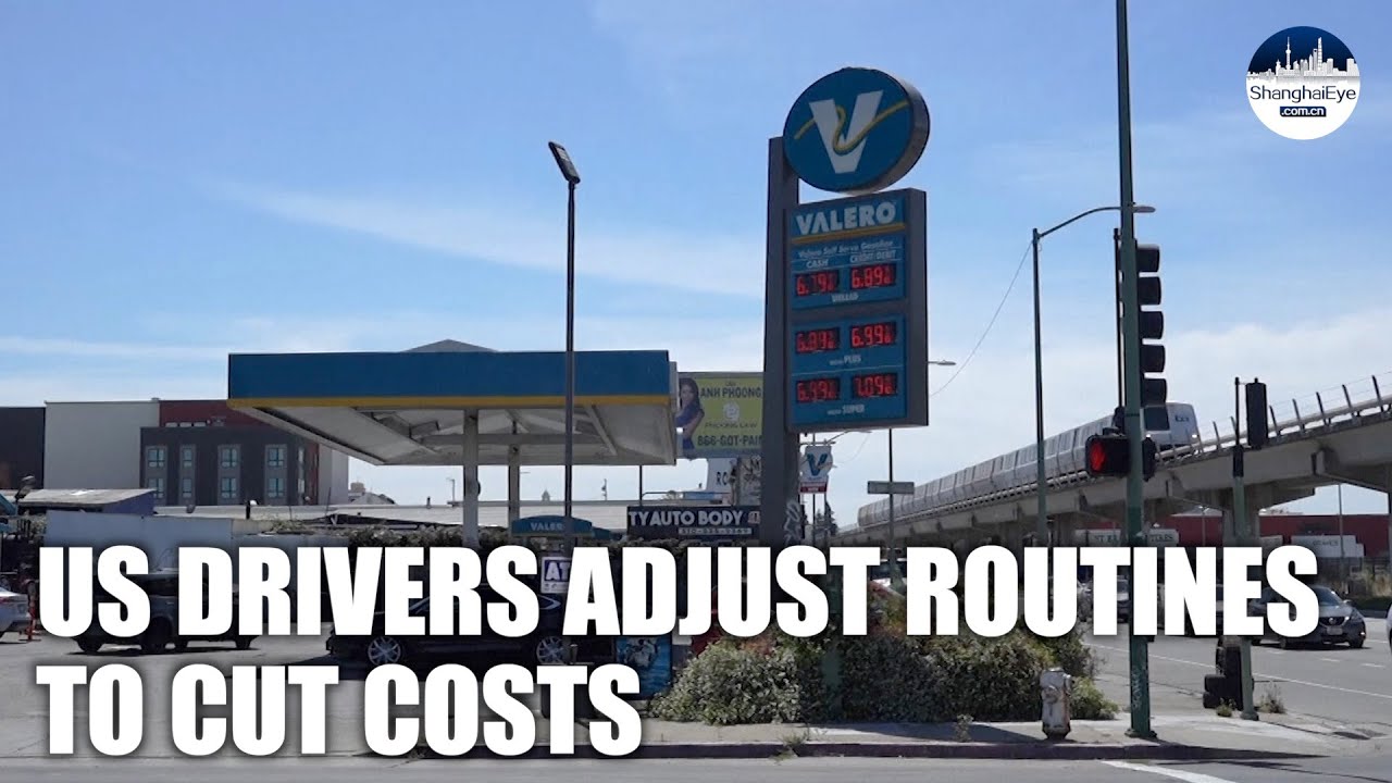 US drivers reduce driving as gas prices hit record - YouTube