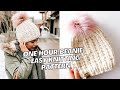 One hour beanie beginnerfriendly knitting pattern and tutorial  cj design blog