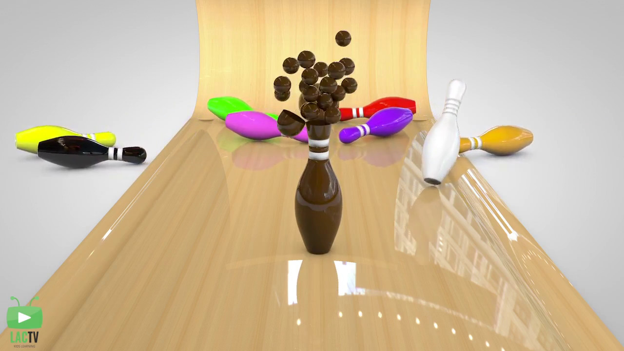Learn Colors with Bowling Balls for Children, Learn Colours for Kids