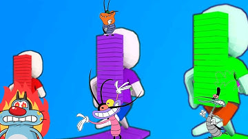 HACKER oggy vs noob cockroaches \Oggy vs jack gameplay \oggy games\bridge race noob vs pro vs hacker