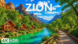 Zion National Park 4K 🏜️ Towering Red Cliffs, Emerald Canyons and Desert Wonders