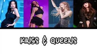 How would BLACKPINK sing-kings & Queens #color coded #blackpink Resimi