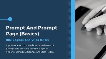 Prompt And Prompt Page (Basics) in Reports, using IBM Cognos Analytics 11.1 R6