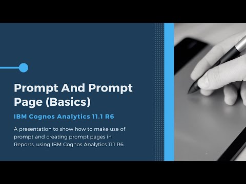 Prompt And Prompt Page (Basics) in Reports, using IBM Cognos Analytics 11.1 R6