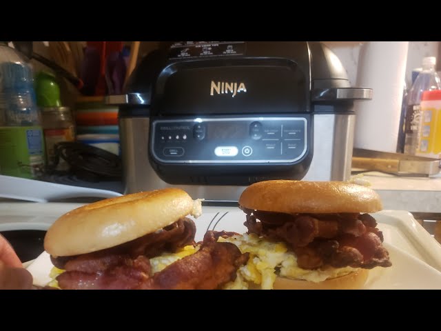 Ninja Foodi Grill Bacon - Bacon Egg Cheese Bagels Ninja Foodi Grill - Bac  Ninja Foodi Grill 