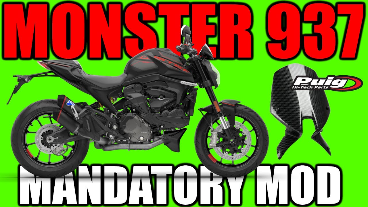Ducati Monster 937: полный обзор спортивного ветрового стекла Puig NG и инструкция по установке