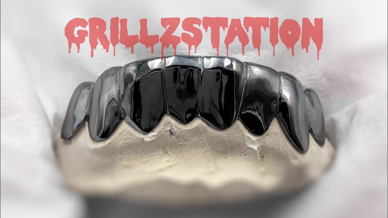 Black Solid Gold Custom Grillz by Grillzstation YouTube